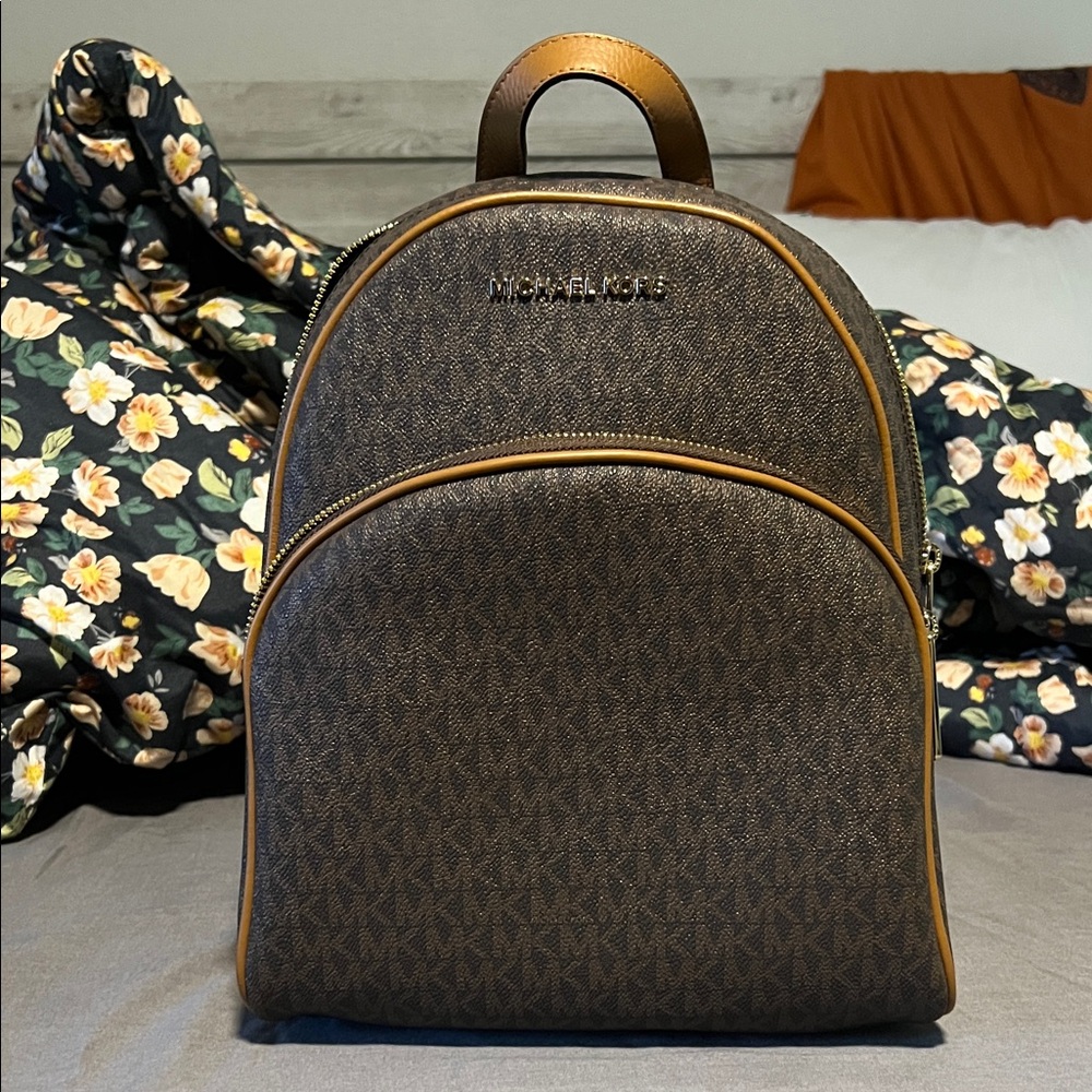 Michael Kors Dark Brown Logo Backpack